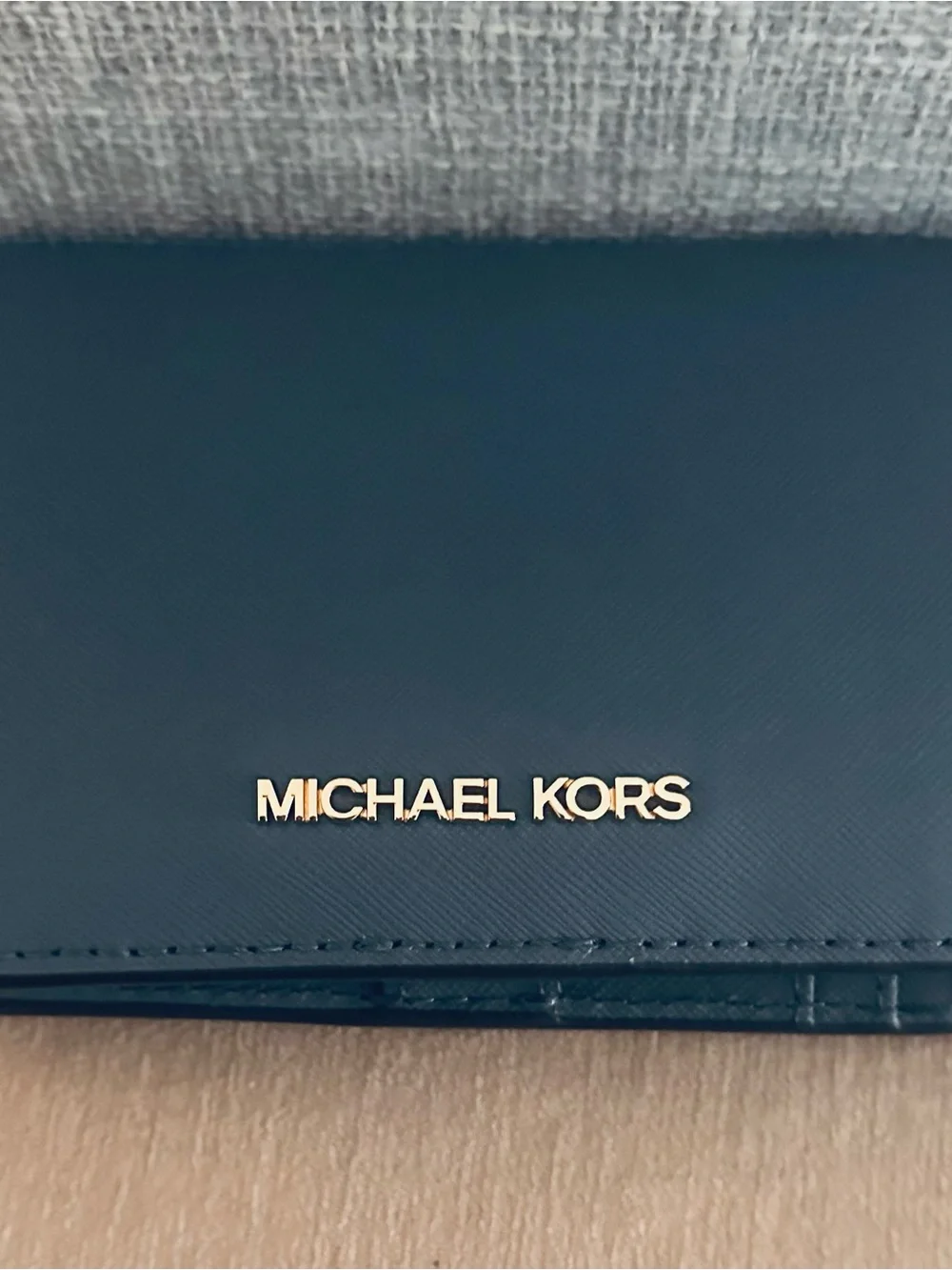Michael Kors Jet Set Medium Slim Leather Wallet Denim NWT